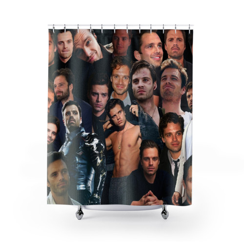 Sebastian Stan Collage Shower Curtains - Artistic Bathroom Decor