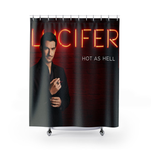 Lucifer Morningstar Netflix Themed Shower Curtain
