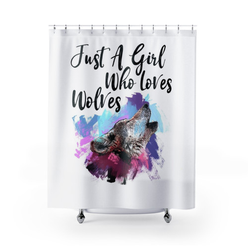 Howling Wolf Watercolor Shower Curtain