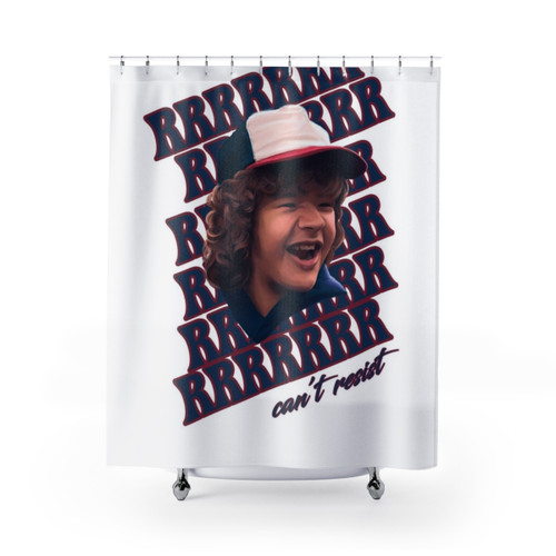 Stranger Things Dustin Can't Resist Those Pearls Shower Curtain