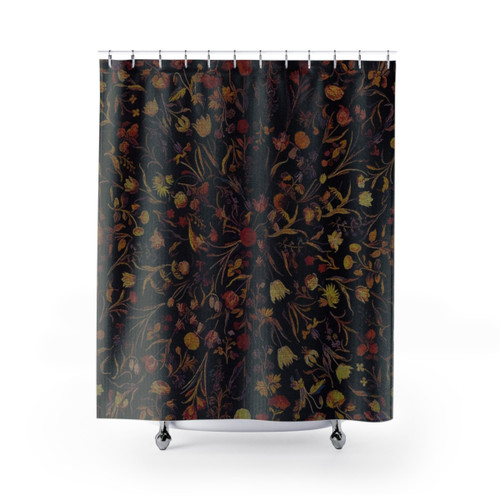 Midnight Floral Shower Curtains - Elegant Bathroom Decor