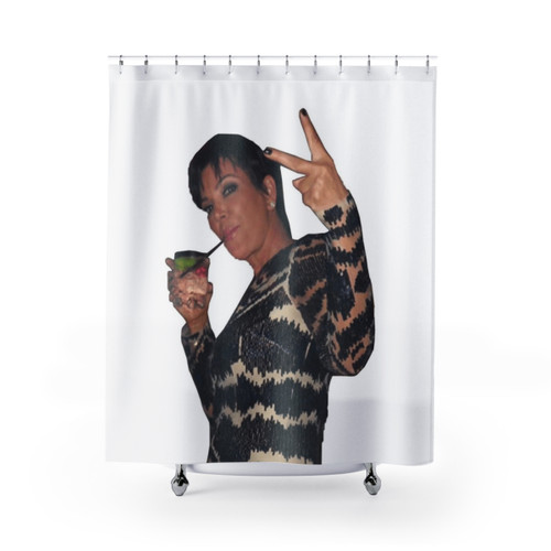 Kris Jenner Peace Sign Shower Curtains