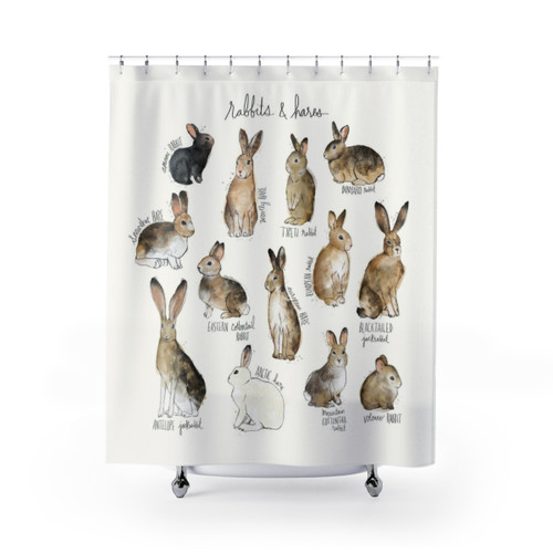 Rabbit & Hare Themed Shower Curtains