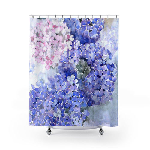 Hydrangea Flower Shower Curtain for Bathroom