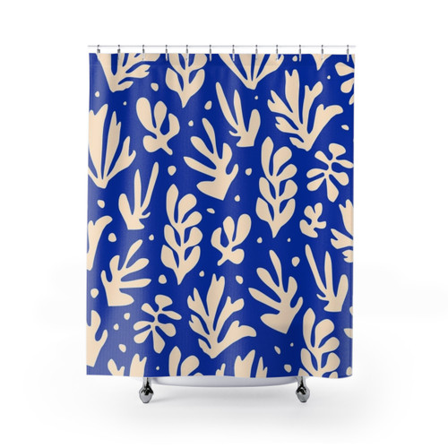 Leaves Pattern Shower Curtain Inspired by Henri Matisse