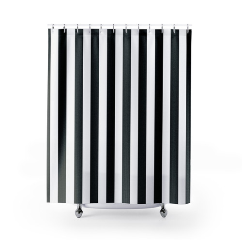 Classic Black and White Striped Shower Curtains