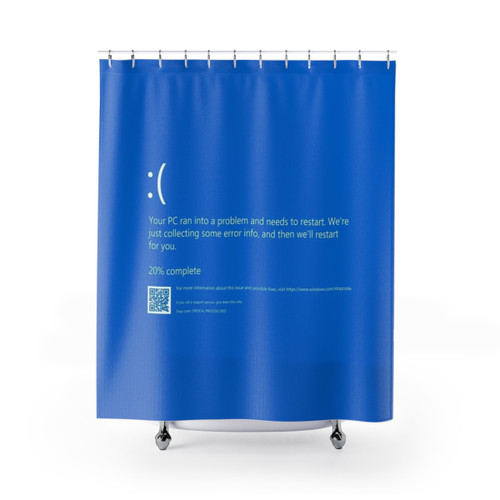 Blue Screen of Death Windows Shower Curtain