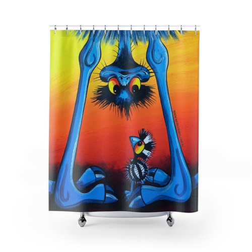 Quirky Emu Shower Curtains - Are We There Yet?