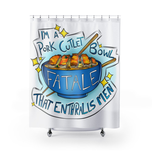 Pork Cutlet Bowl Shower Curtains - Anime and Manga Inspired Design