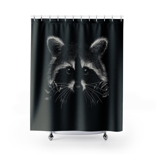 Adorable Raccoon Print Shower Curtain