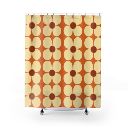 Retro Mid-Century Flower Power Shower Curtains
