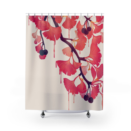Ginkgo Floral Shower Curtains