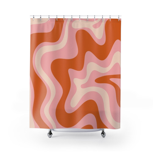 Retro Modern Abstract Pattern Shower Curtain