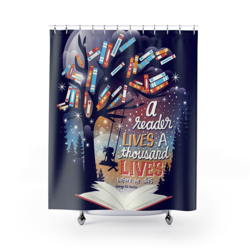 Thousand Lives Shower Curtains for Book Lovers