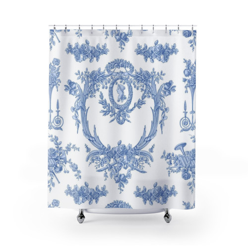 Blueberry Flower French Country Shower Curtain