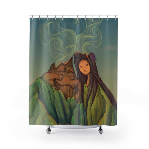 Tropical Lava Love Shower Curtains