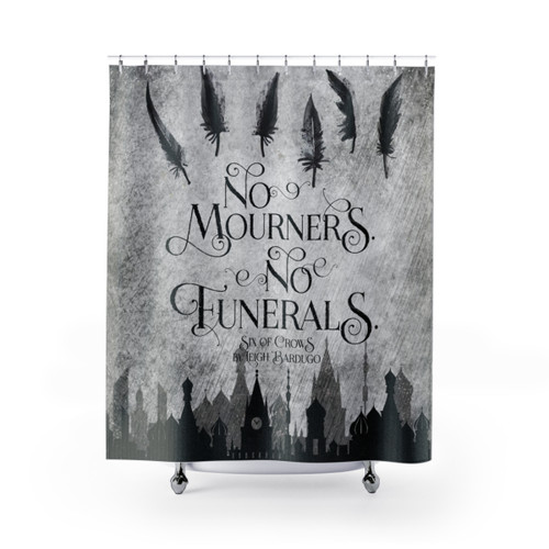 No Mourners No Funerals Shower Curtain for Bookworms