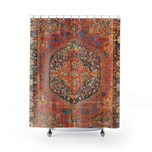 Vintage Turkish Carpet Print Shower Curtains