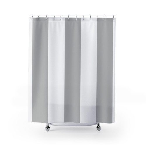 Gray and White Striped Shower Curtains