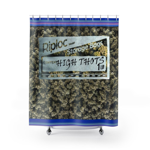 Cannabis-themed shower curtain for stoners