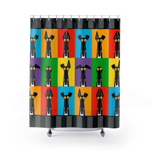 Greyhound Semaphore Shower Curtains