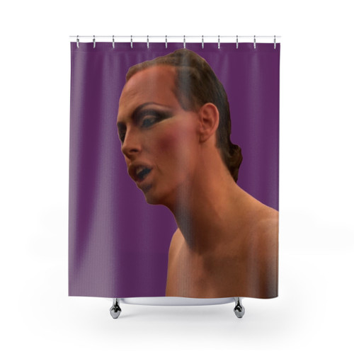 Vaporwave-inspired shower curtain