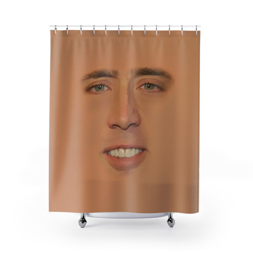 Giant Face Shower Curtain with Nicolas Cage Meme