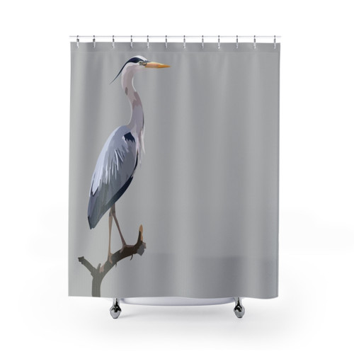Grey Heron Shower Curtain