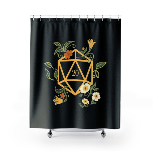 Polyhedral D20 Tabletop RPG Shower Curtains for Plant Lovers