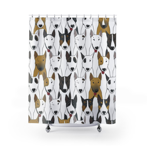 Funny Bull Terrier Pattern Shower Curtains