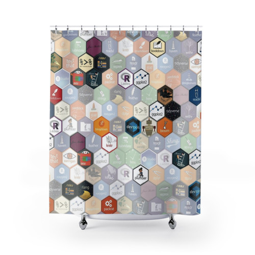 R Hex Fabric Design Shower Curtain