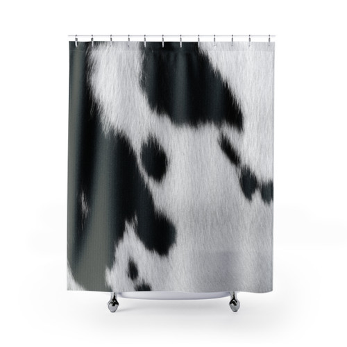 Black and White Cowhide Shower Curtains