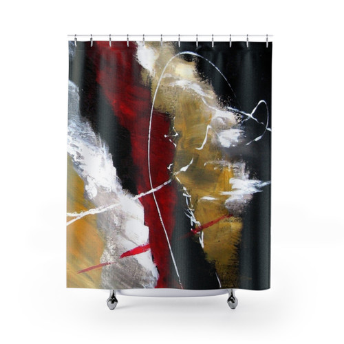 Modern Abstract Red Passion Shower Curtain