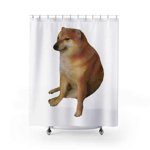 Cheems Themed Shower Curtain