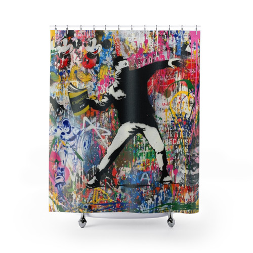 Banksy Pop Art Graffiti Shower Curtain