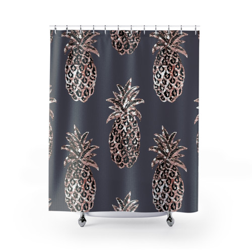 Rose Gold Pineapple Shower Curtain