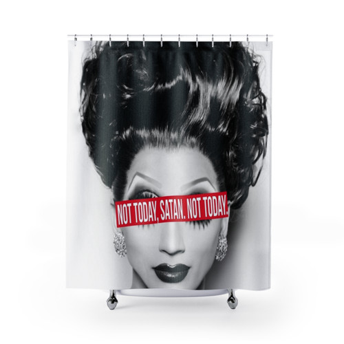 Not Today, Satan Shower Curtains with Drag Queen Design