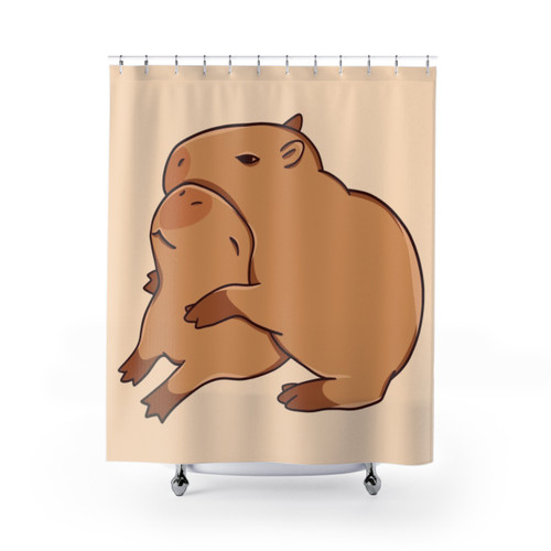 Capybara Shower Curtains - Adorable Cartoon Animal Design