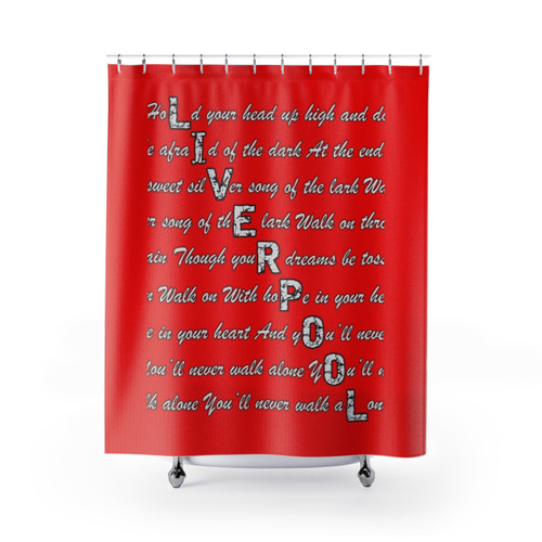 Liverpool Shower Curtains with You'll Never Walk Alone Design