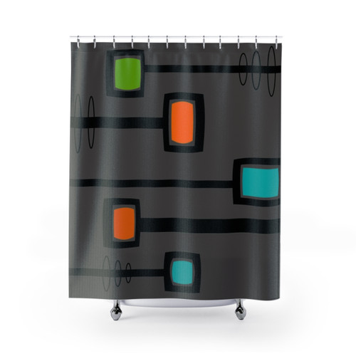 Mid-Century Modern Abstract Shower Curtain