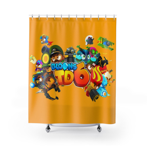 Bloons TD6 Shower Curtain with Monkey and Tower Defense Themes