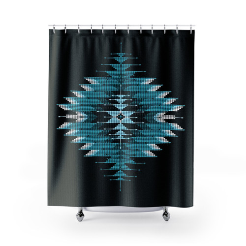 Native American Turquoise Sunburst Shower Curtain