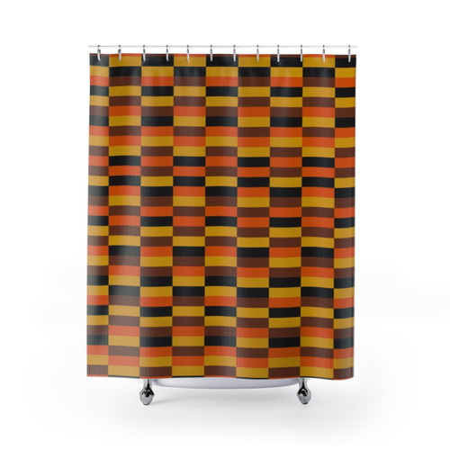 London Tube District Line Moquette Pattern Shower Curtain