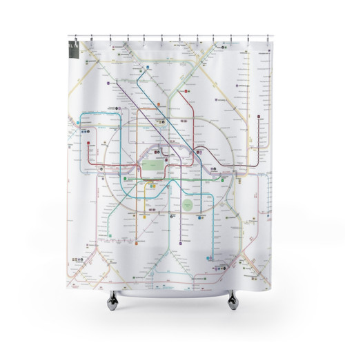 Berlin Metro Map Shower Curtain