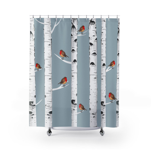Birch Trees Forest Shower Curtains