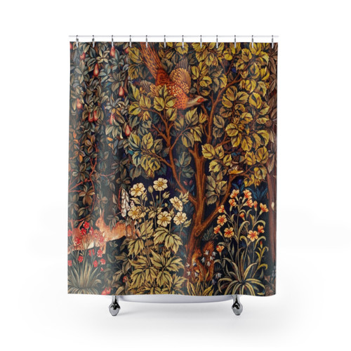 Floral Tapestry Shower Curtains with Nature Motifs