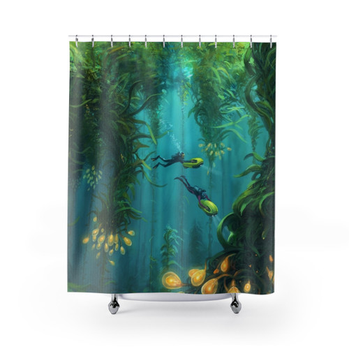 Exploring the Kelp Forest Shower Curtains - Underwater Themed Bathroom Decor
