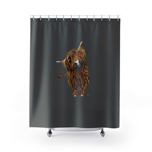 Highland Cow Print Scottish Shower Curtain