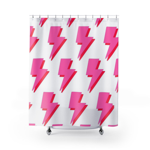 Preppy Lightning Bolts Shower Curtain