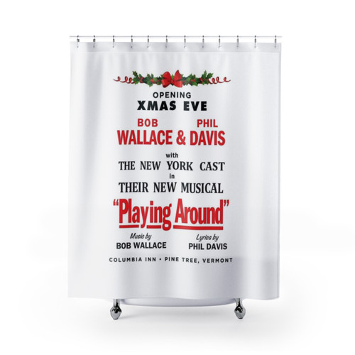 White Christmas Holiday Shower Curtains